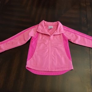Adidas girls pink lightweight zip up sweatshirt jacket, 3T
